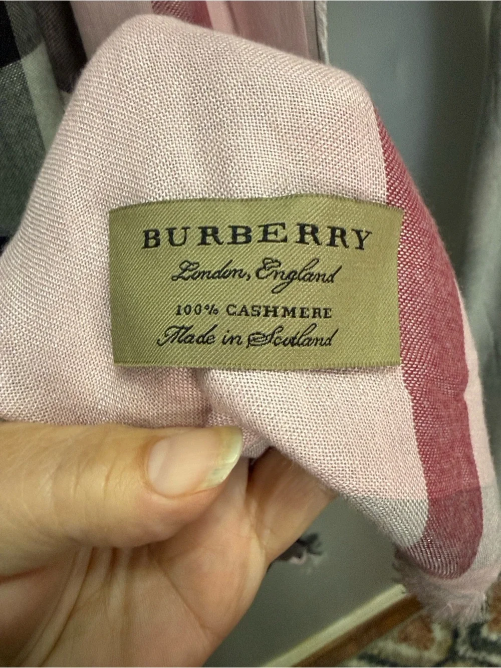 Burberry Cashmere Wide Check Scarf